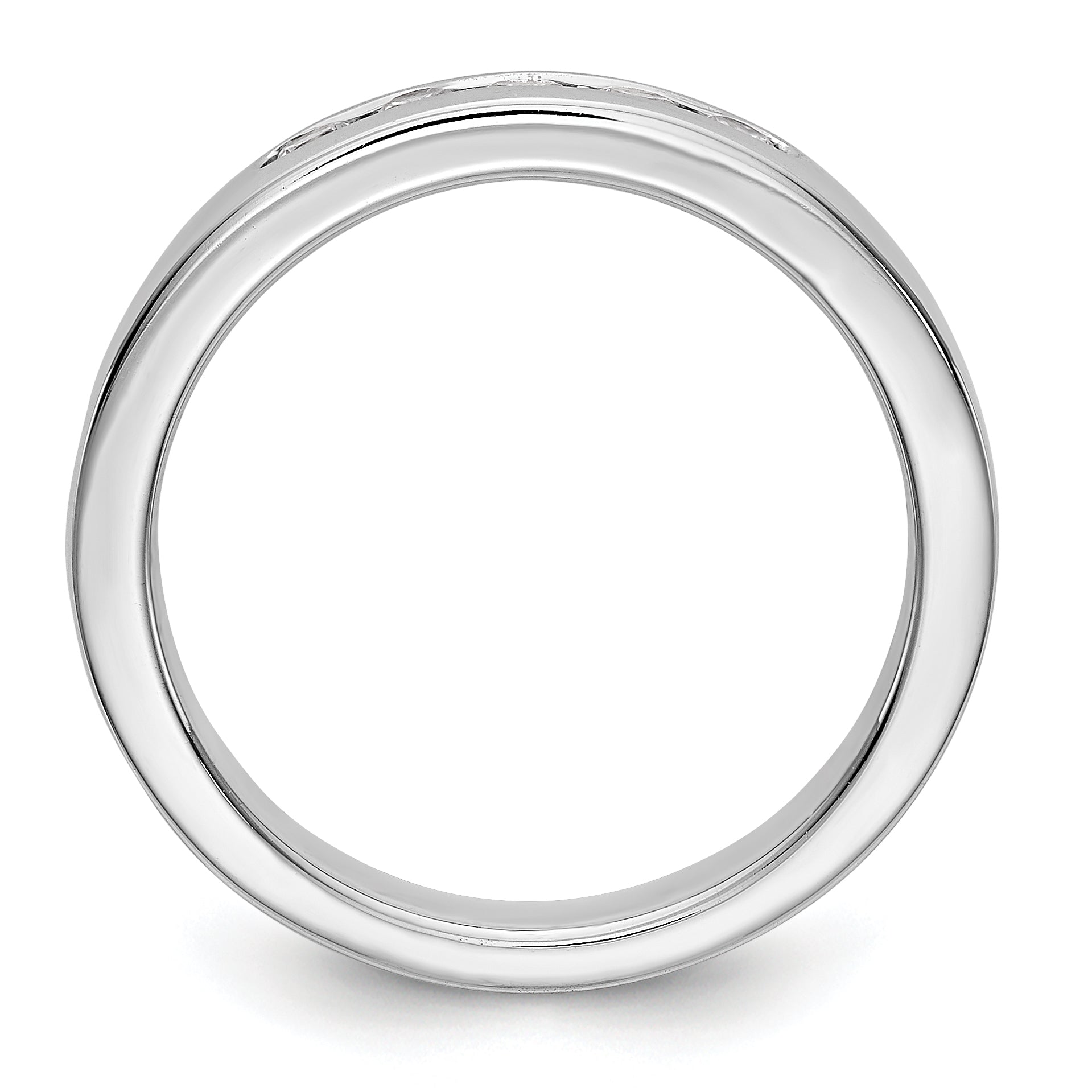 14K White Gold 5-Stone 1/4 carat Round Diamond Complete Channel Band - 6