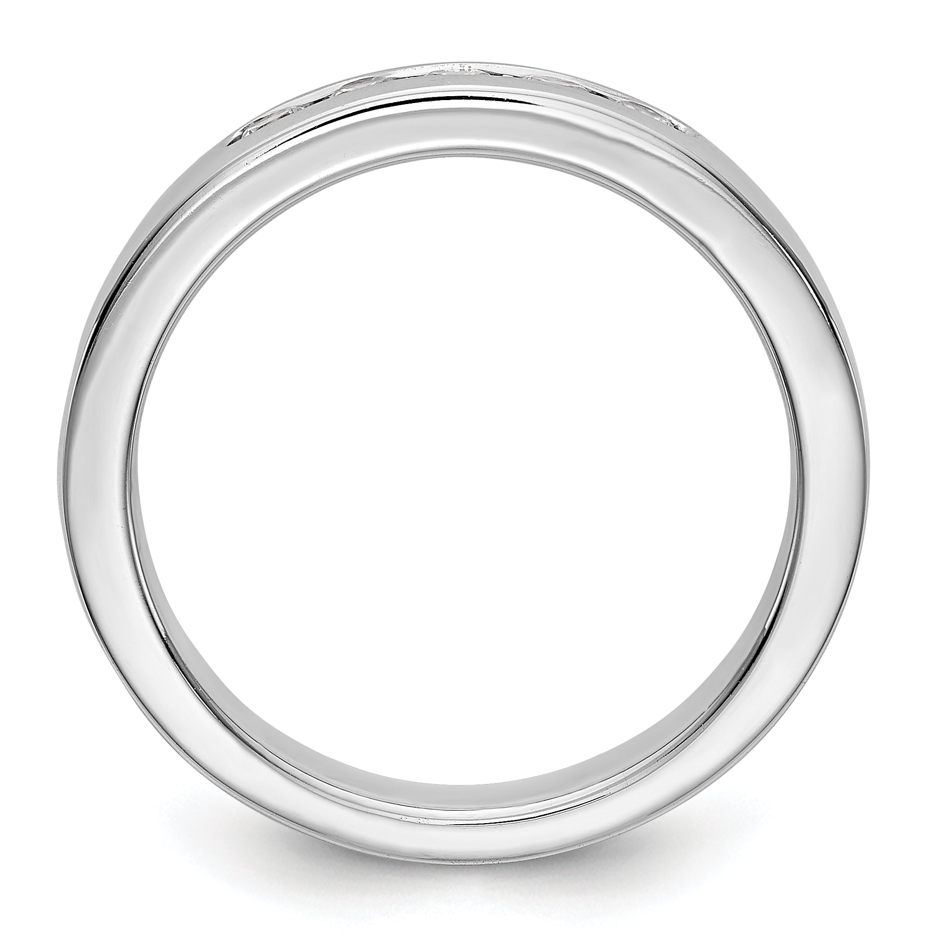 14K White Gold 5-Stone 1/4 carat Round Diamond Complete Channel Band Secondary image