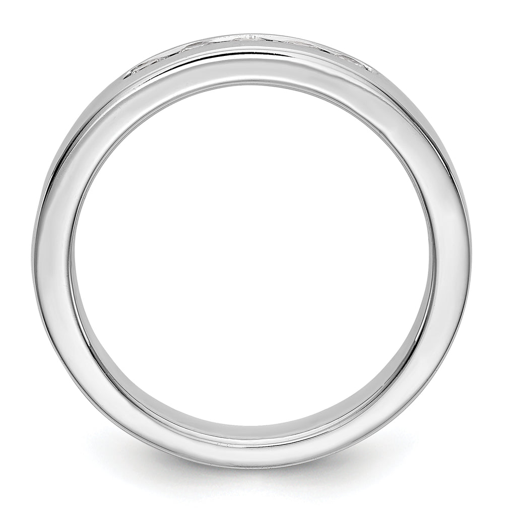 14K White Gold 5-Stone 1/4 carat Round Diamond Complete Channel Band