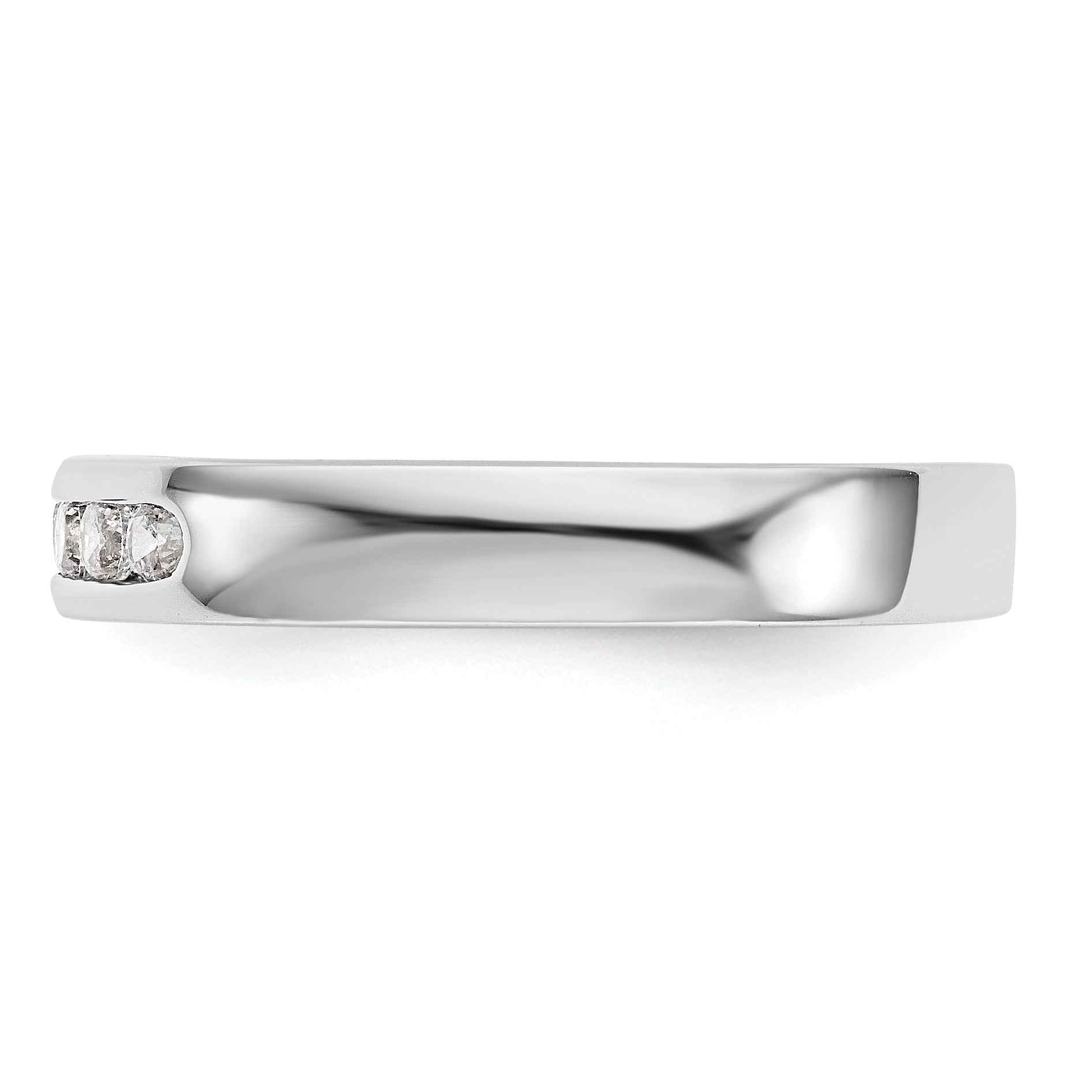 14K White Gold 5-Stone 1/4 carat Round Diamond Complete Channel Band - 6