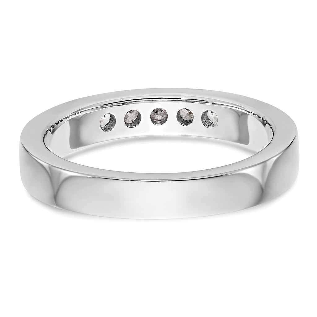 14K White Gold 5-Stone 1/4 carat Round Diamond Complete Channel Band