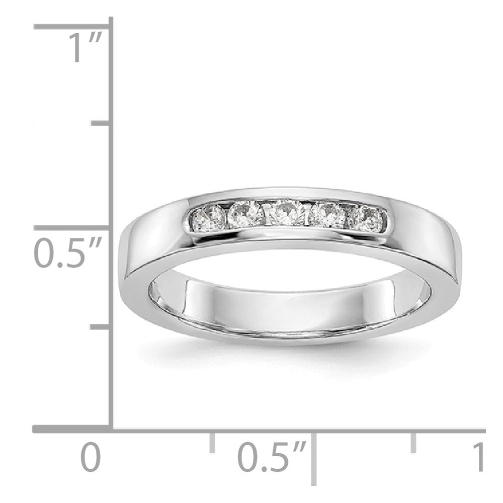 14K White Gold 5-Stone Diamond Channel Band