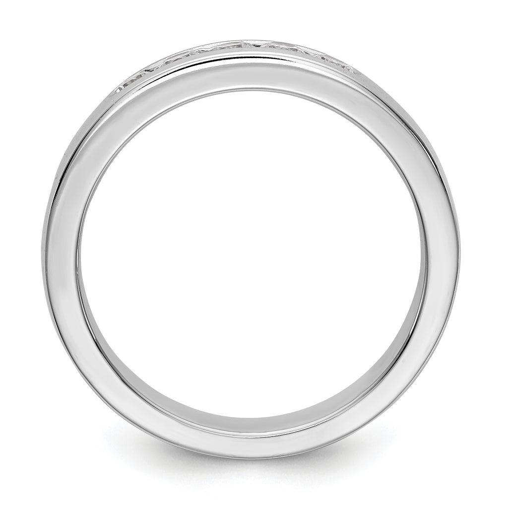 14K White Gold 5-Stone 1/3 carat Round Diamond Complete Channel Band