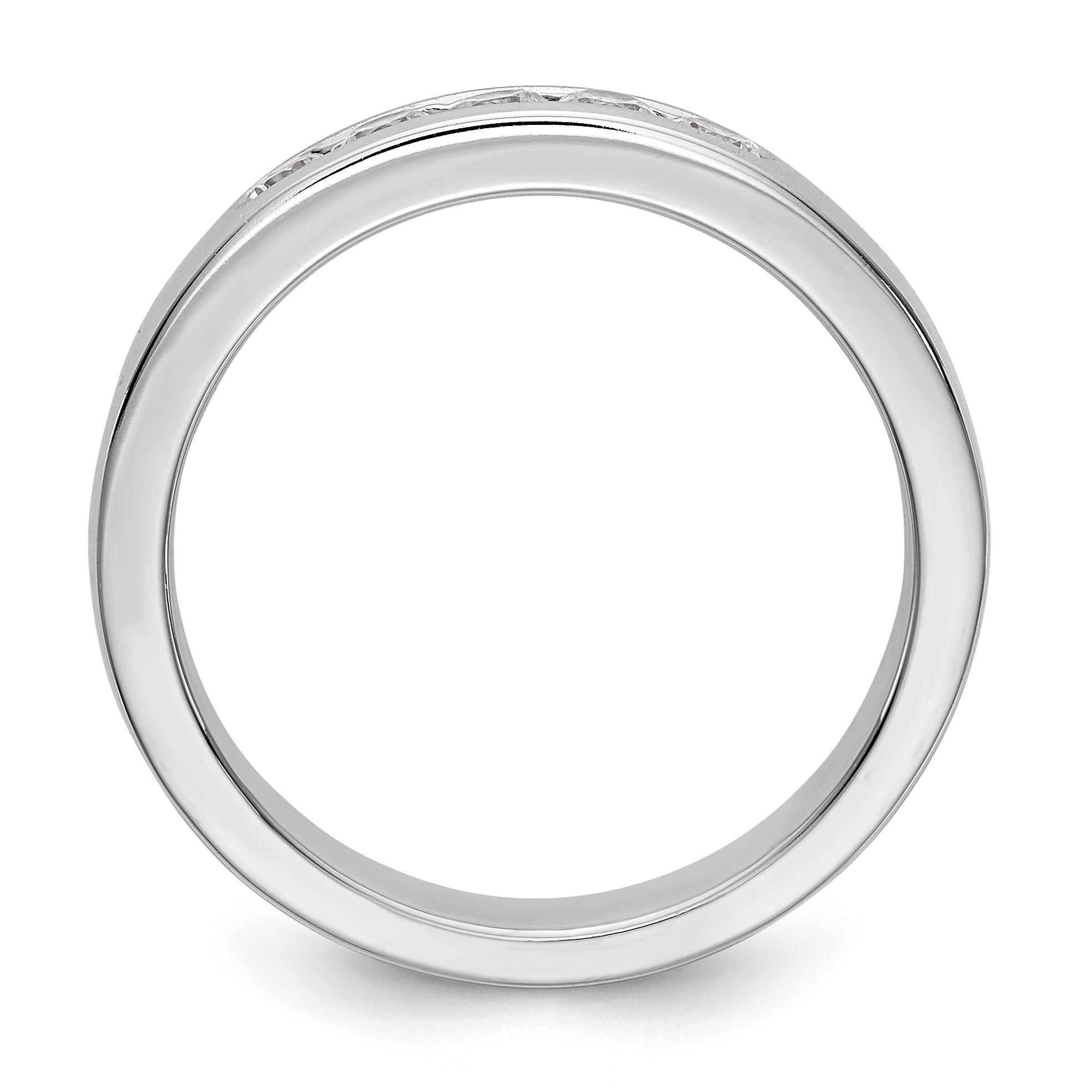 14K White Gold 5-Stone 1/3 carat Round Diamond Complete Channel Band