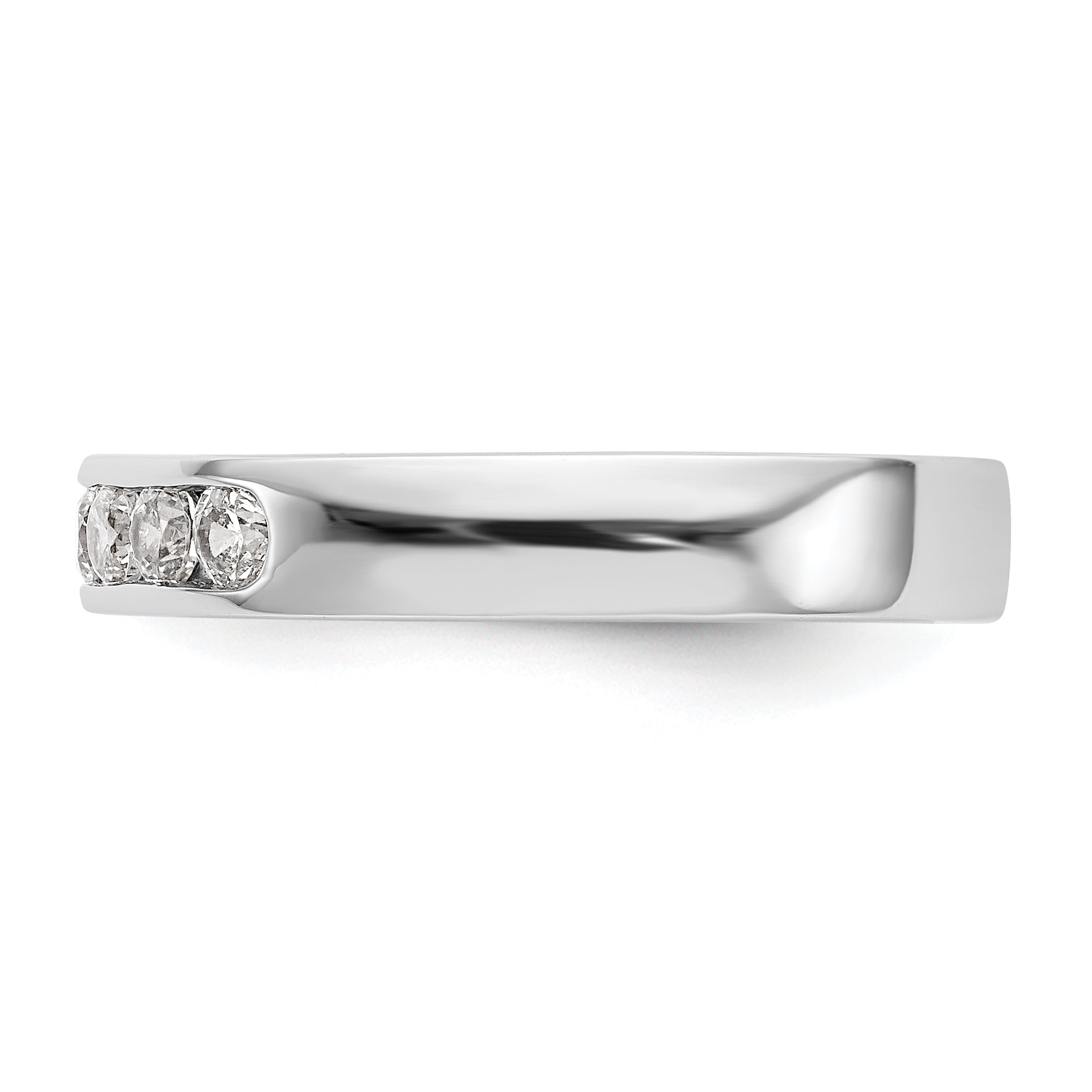 14K White Gold 5-Stone 1/3 carat Round Diamond Complete Channel Band - 6