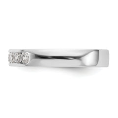 14K White Gold 5-Stone 1/3 carat Round Diamond Complete Channel Band - 6