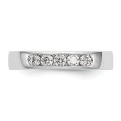 14K White Gold 5-Stone 1/3 carat Round Diamond Complete Channel Band - 6