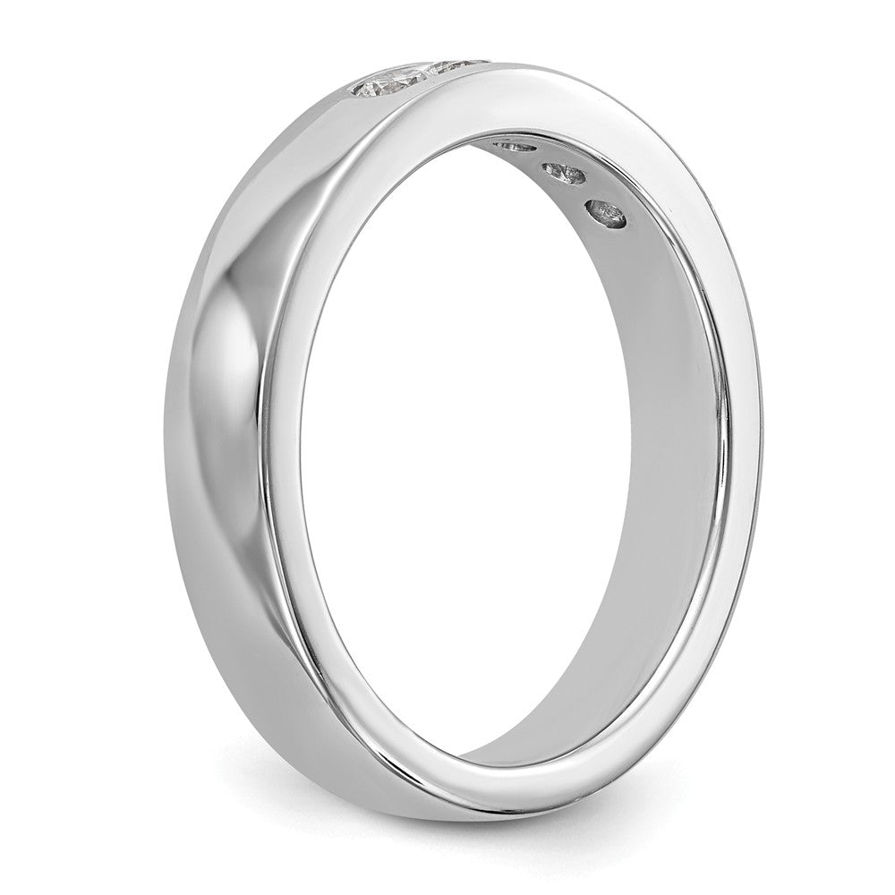 14K White Gold 5-Stone 1/3 carat Round Diamond Complete Channel Band - 6