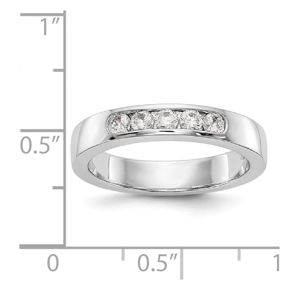 14K White Gold 5-Stone Diamond Channel Band