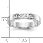 14K White Gold 5-Stone 1/3 carat Round Diamond Complete Channel Band