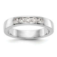 14K White Gold 5-Stone 1/3 carat Round Diamond Complete Channel Band - 6