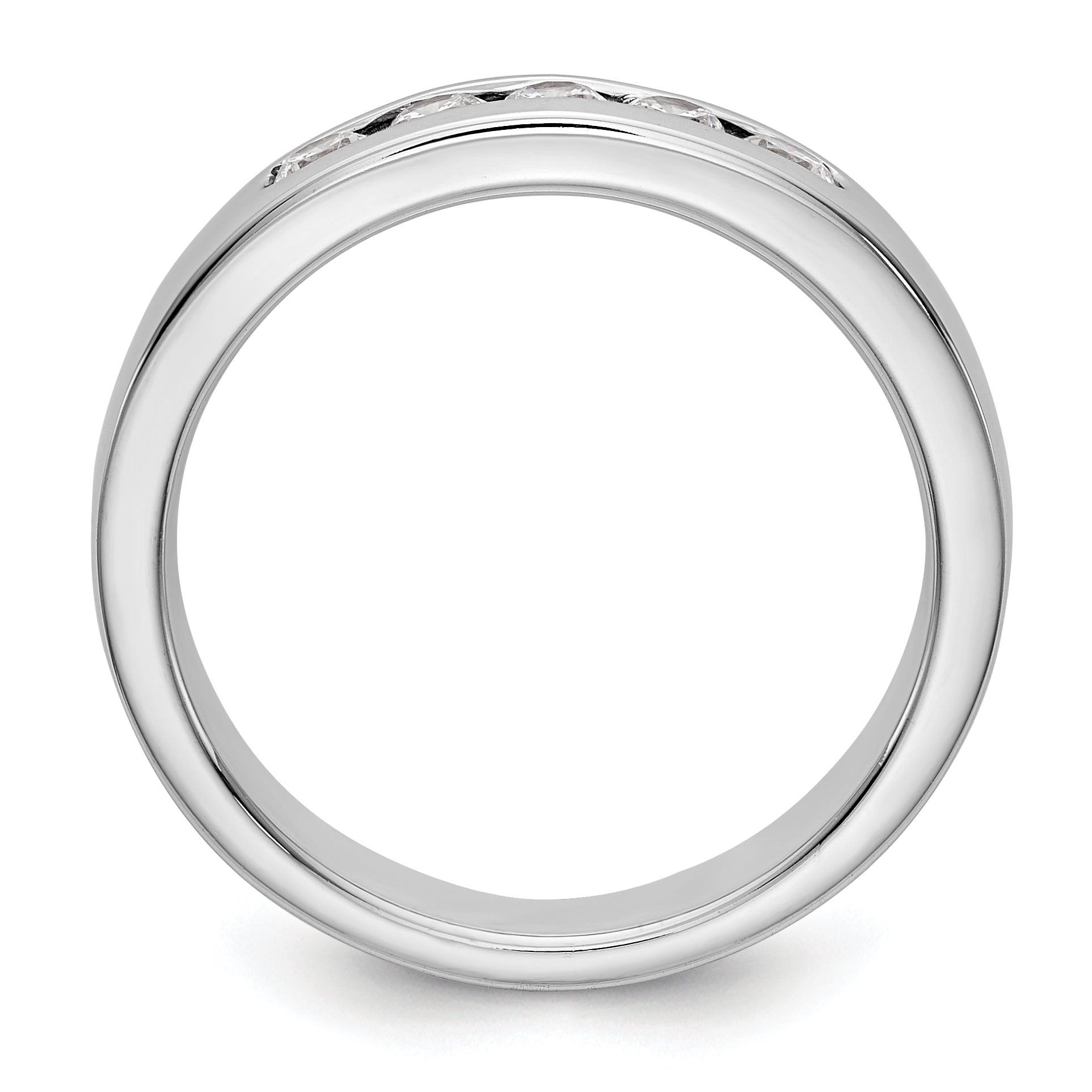 14K White Gold 5-Stone 1/3 carat Round Diamond Complete Channel Band - 6