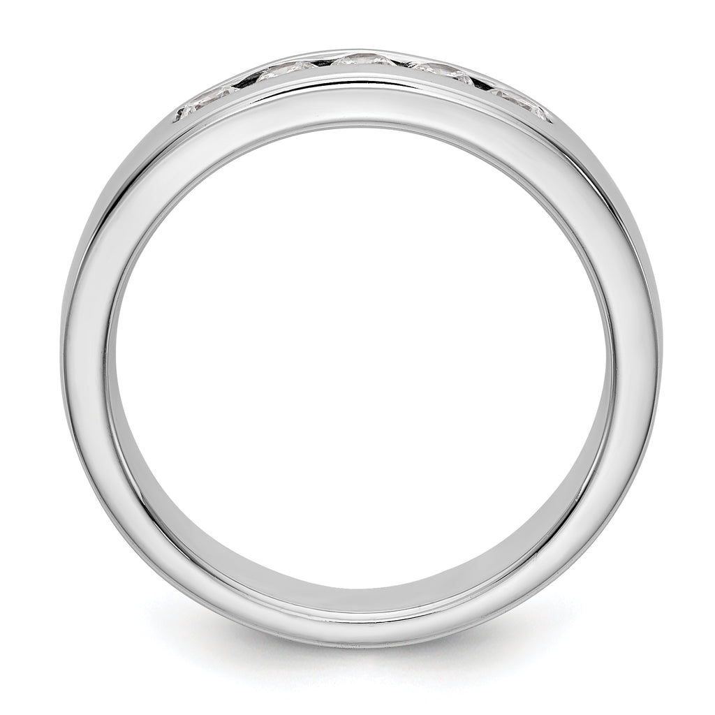 14K White Gold 5-Stone 1/3 carat Round Diamond Complete Channel Band