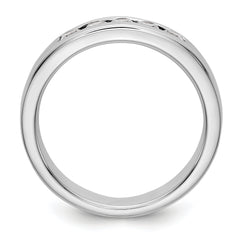 14K White Gold 5-Stone 1/3 carat Round Diamond Complete Channel Band