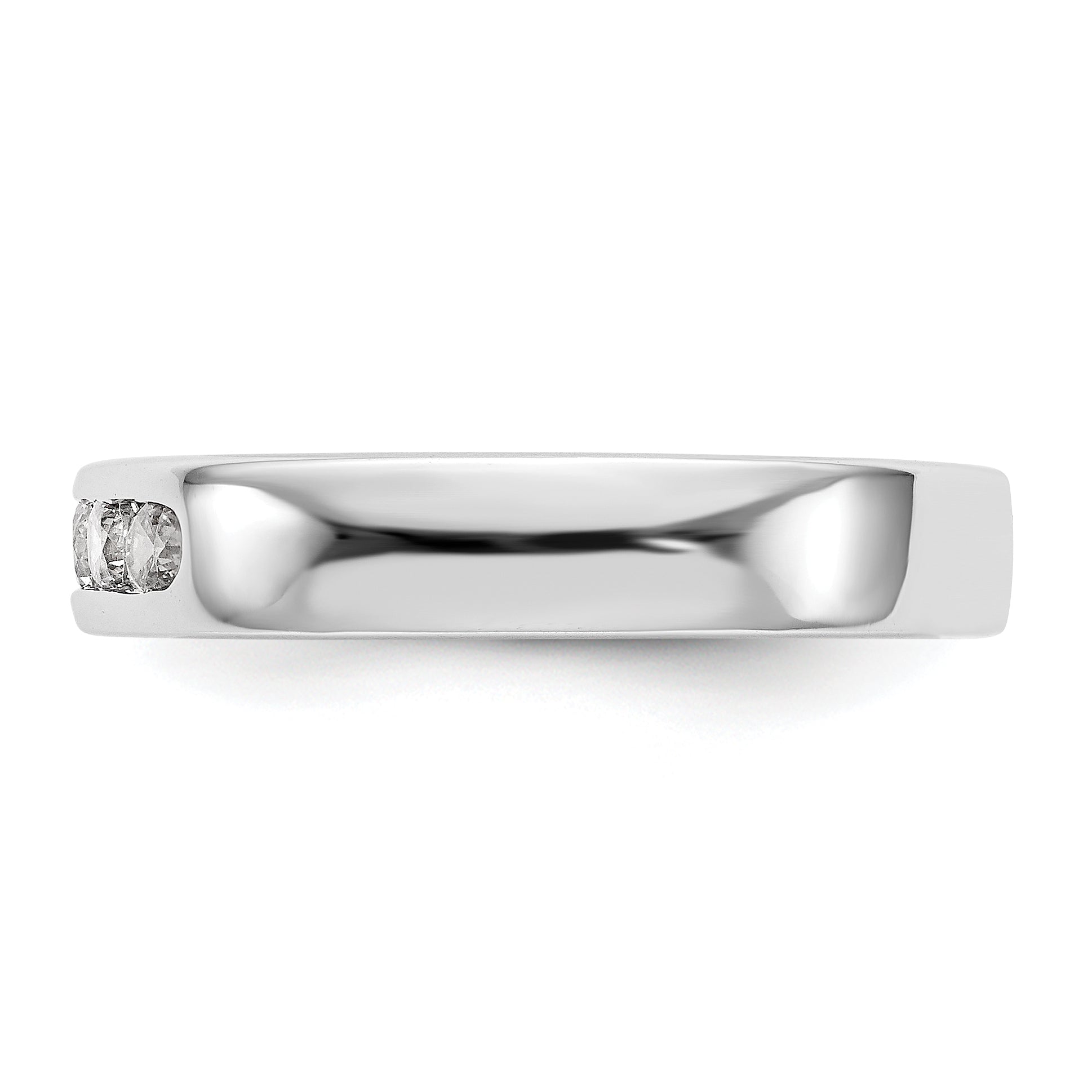 14K White Gold 5-Stone 1/3 carat Round Diamond Complete Channel Band - 6