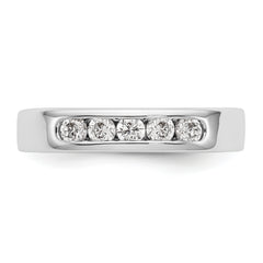 14K White Gold 5-Stone 1/3 carat Round Diamond Complete Channel Band - 6
