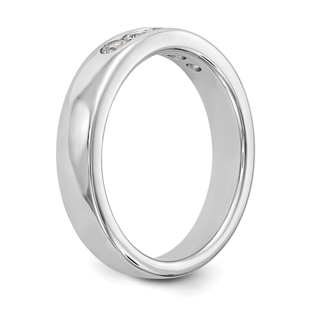 14K White Gold 5-Stone 1/3 carat Round Diamond Complete Channel Band