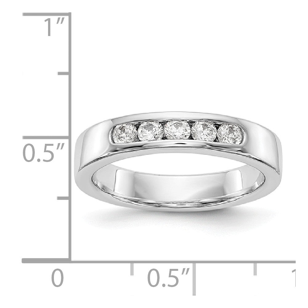14K White Gold 5-Stone Diamond Channel Band