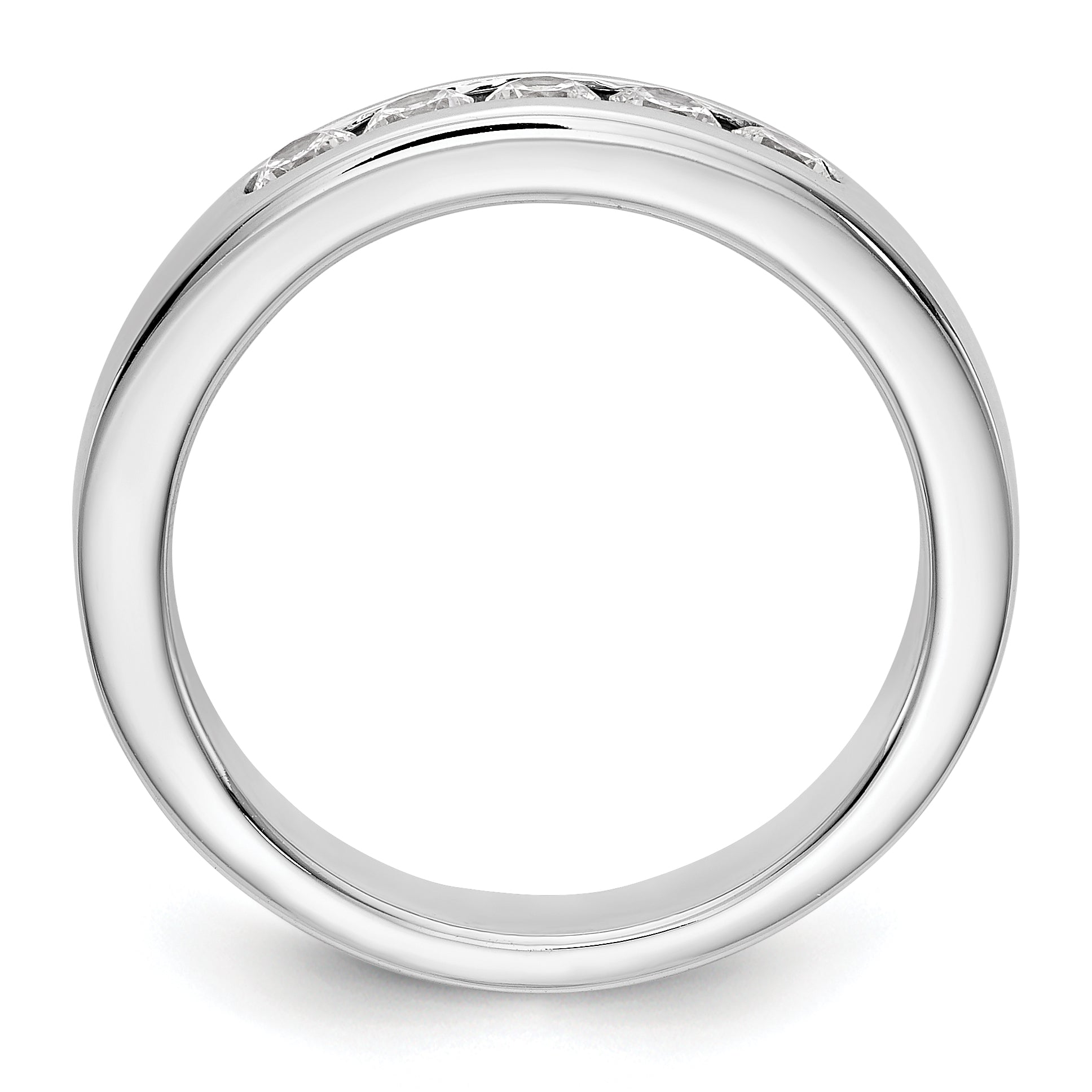 14K White Gold 5-Stone 3/8 carat Round Diamond Complete Channel Band - 6