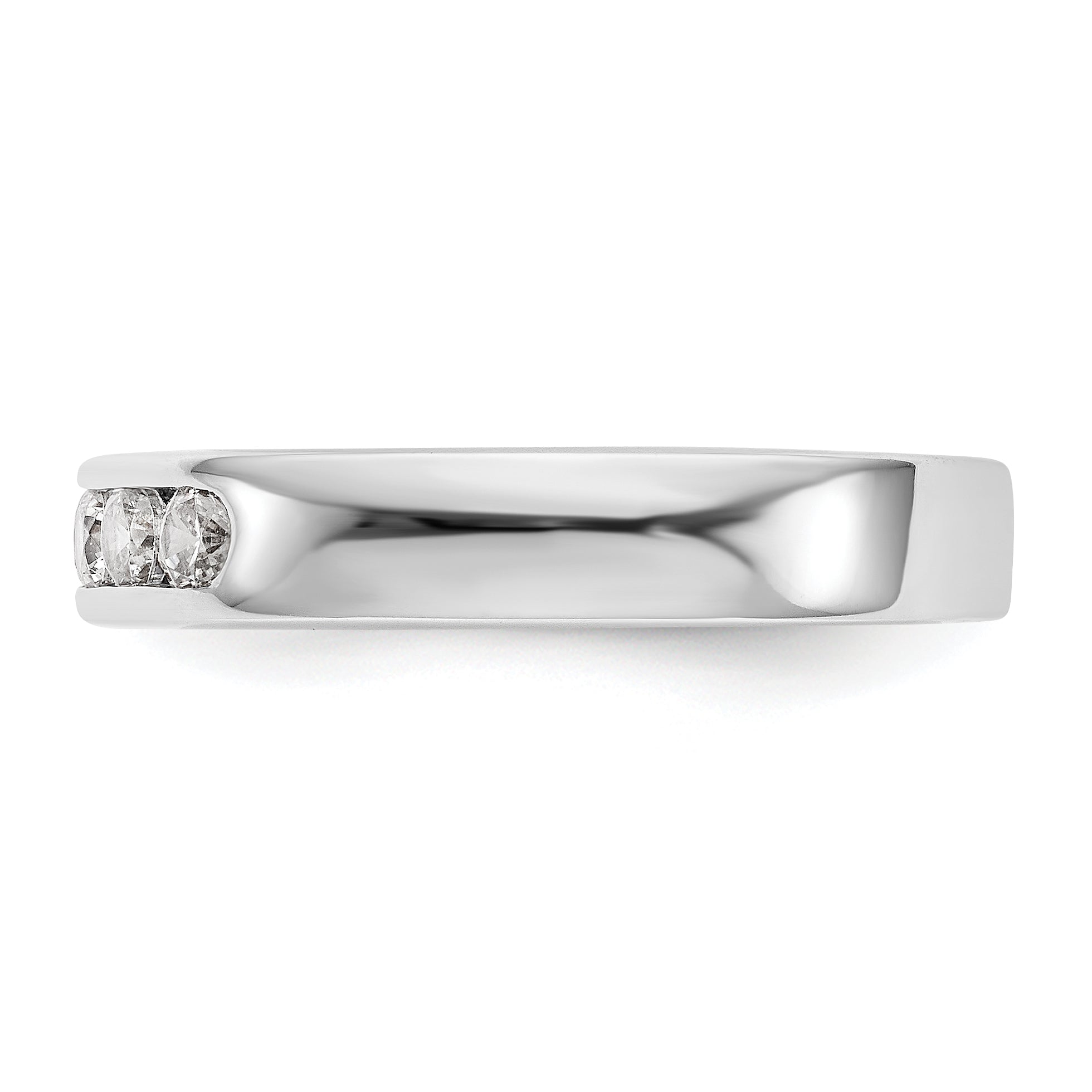 14K White Gold 5-Stone 3/8 carat Round Diamond Complete Channel Band - 6