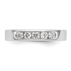 14K White Gold 5-Stone 3/8 carat Round Diamond Complete Channel Band - 6