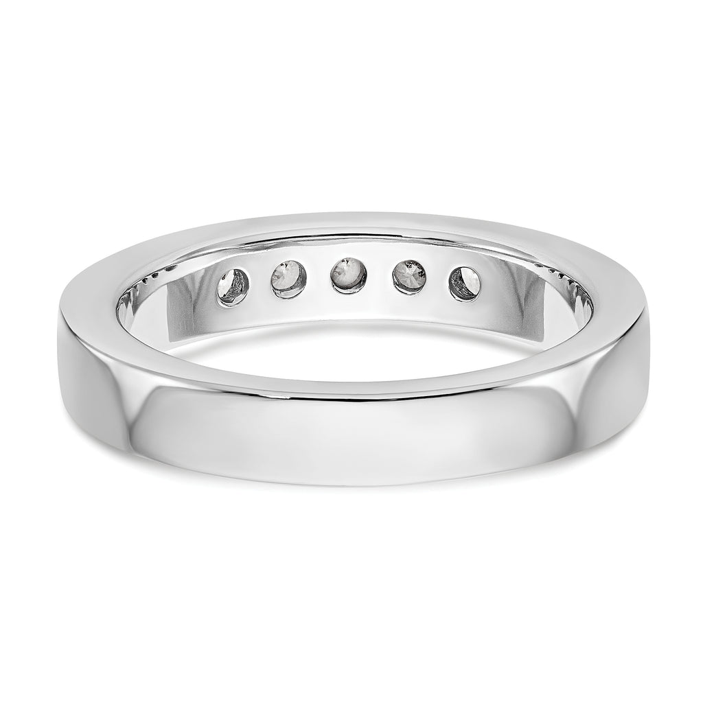 14K White Gold 5-Stone 3/8 carat Round Diamond Complete Channel Band