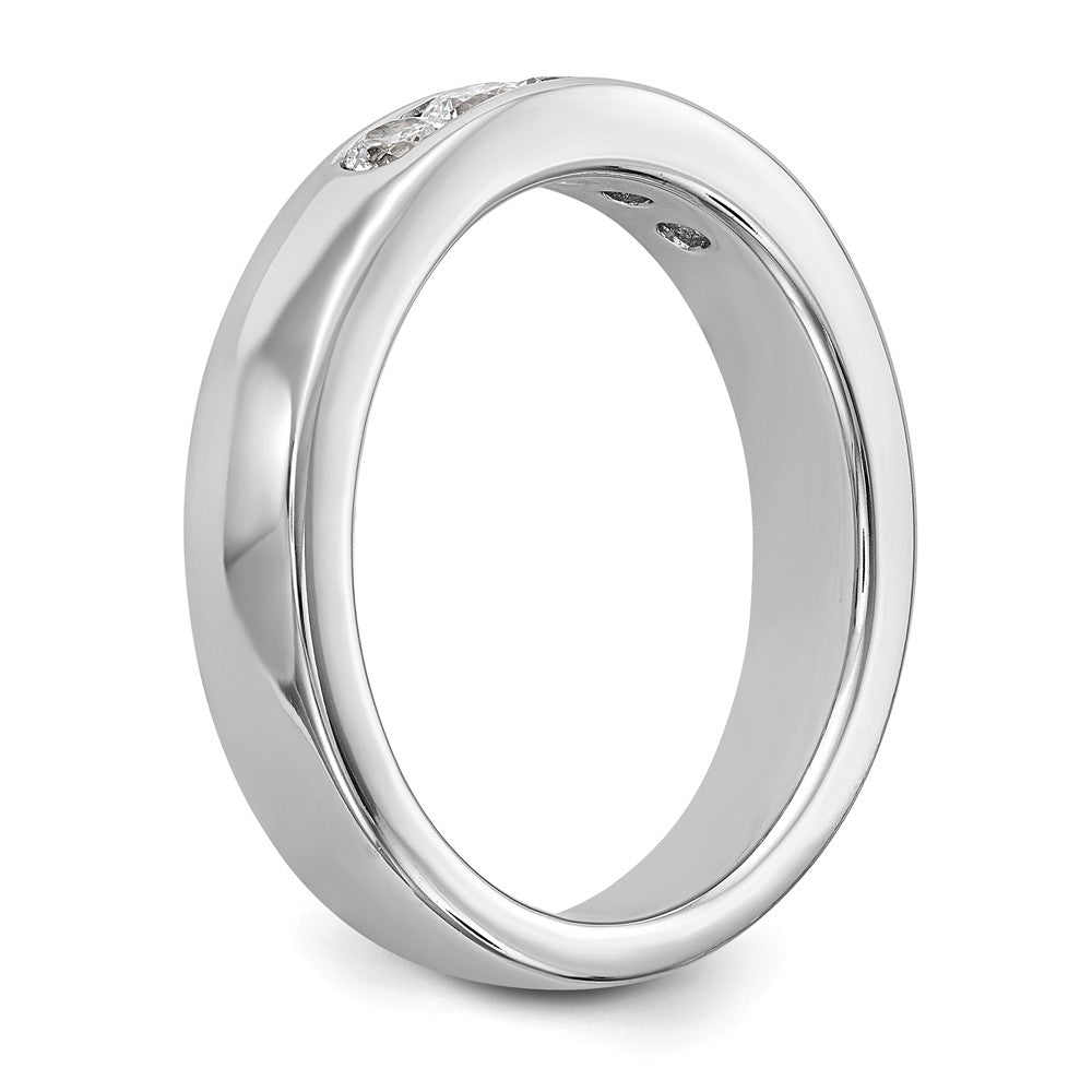 14K White Gold 5-Stone 3/8 carat Round Diamond Complete Channel Band - 6