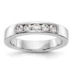 14K White Gold 5-Stone 3/8 carat Round Diamond Complete Channel Band