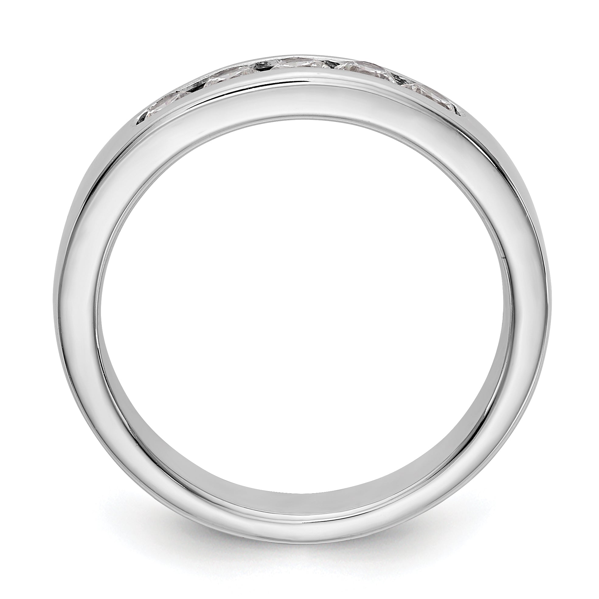 14K White Gold 5-Stone 1/2 carat Round Diamond Complete Channel Band - 6