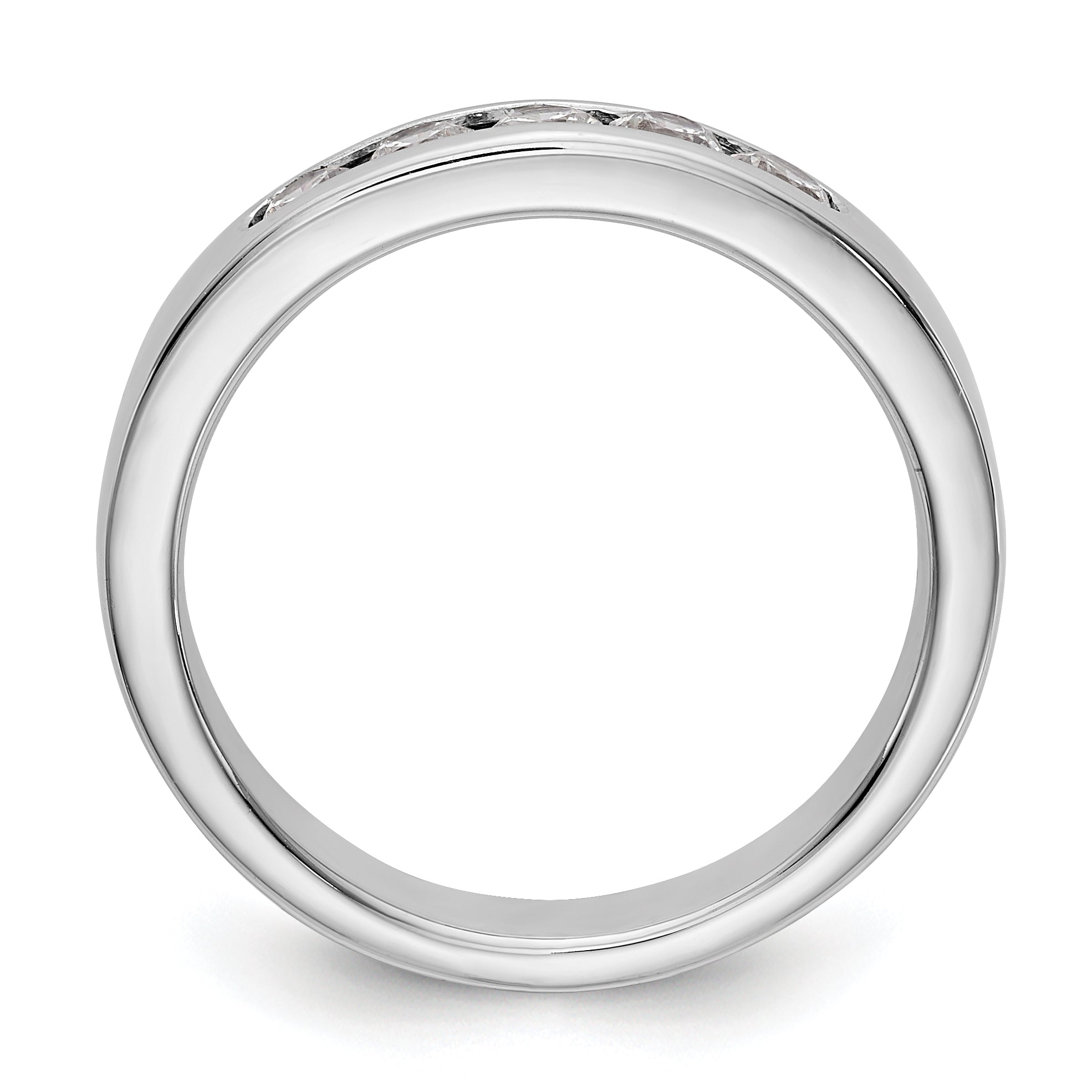 14K White Gold 5-Stone 1/2 carat Round Diamond Complete Channel Band Secondary image