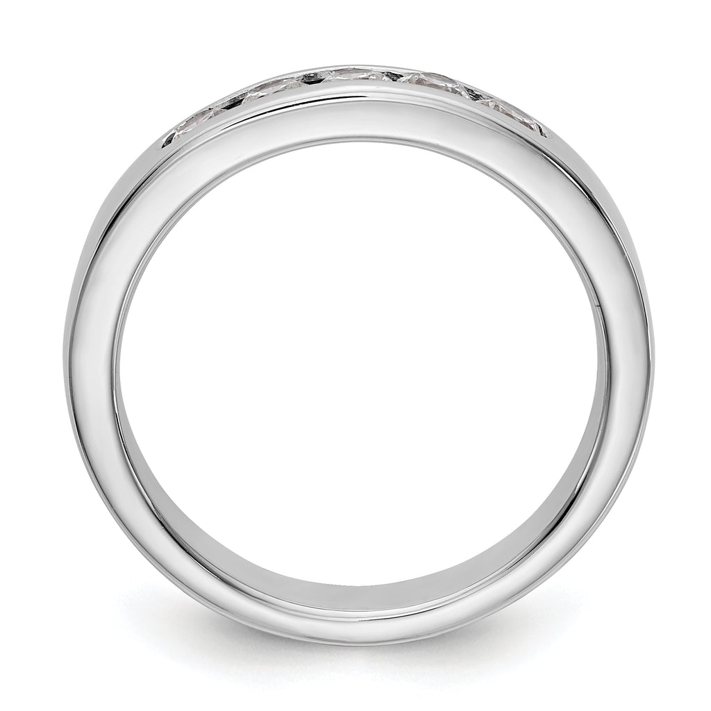14K White Gold 5-Stone 1/2 carat Round Diamond Complete Channel Band
