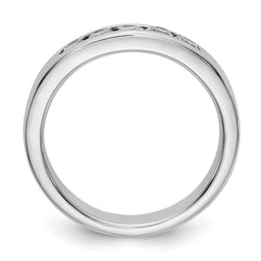 14K White Gold 5-Stone 1/2 carat Round Diamond Complete Channel Band