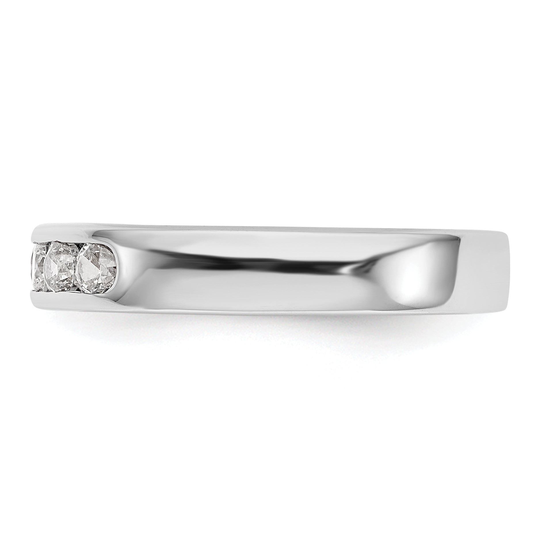 14K White Gold 5-Stone 1/2 carat Round Diamond Complete Channel Band - 6