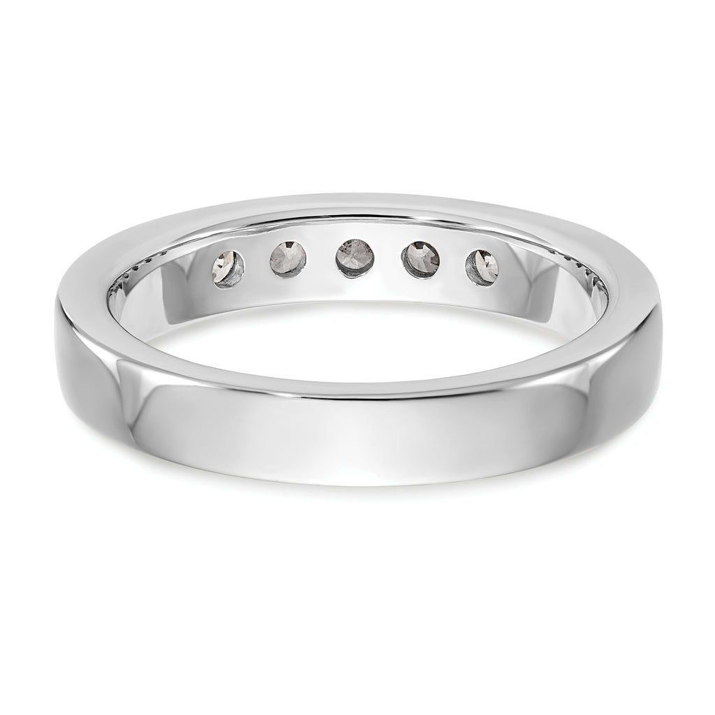 14K White Gold 5-Stone 1/2 carat Round Diamond Complete Channel Band