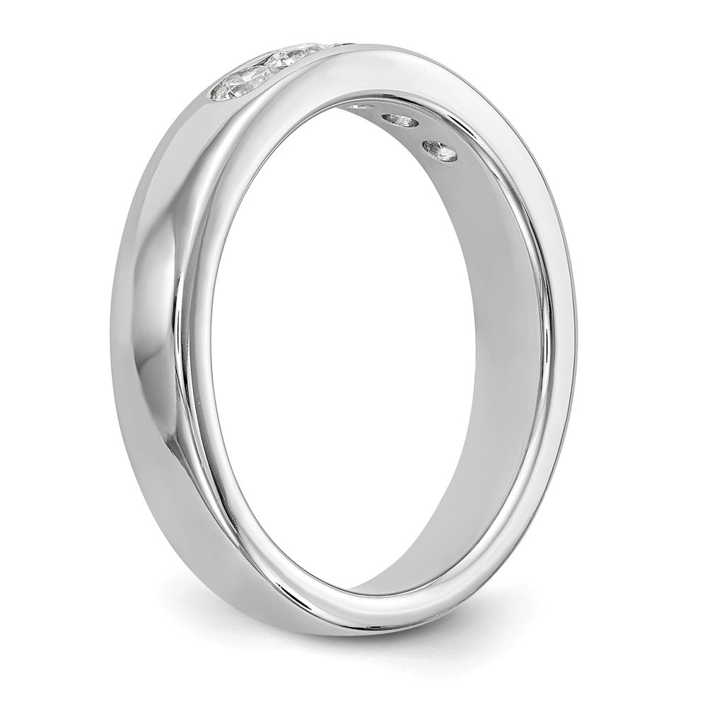 14K White Gold 5-Stone 1/2 carat Round Diamond Complete Channel Band - 6