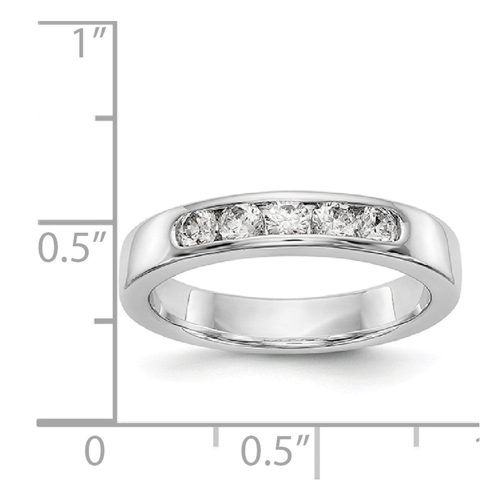 14K White Gold 5-Stone Diamond Channel Band