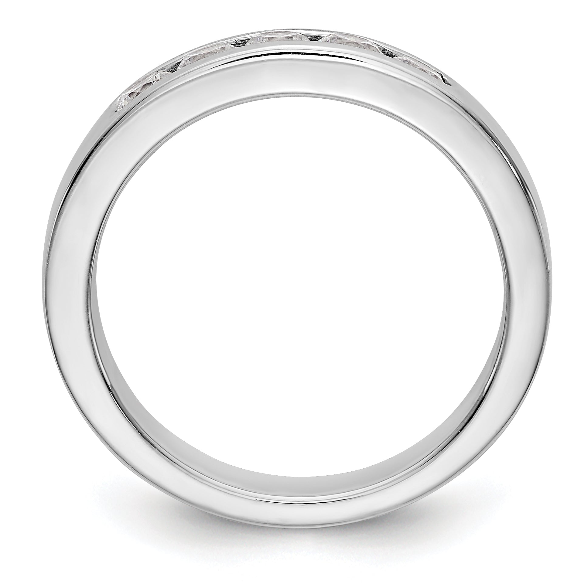 14K White Gold 5-Stone 1/2 carat Round Diamond Complete Channel Band - 6