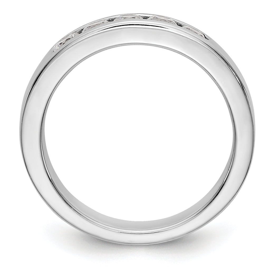 14K White Gold 5-Stone 1/2 carat Round Diamond Complete Channel Band