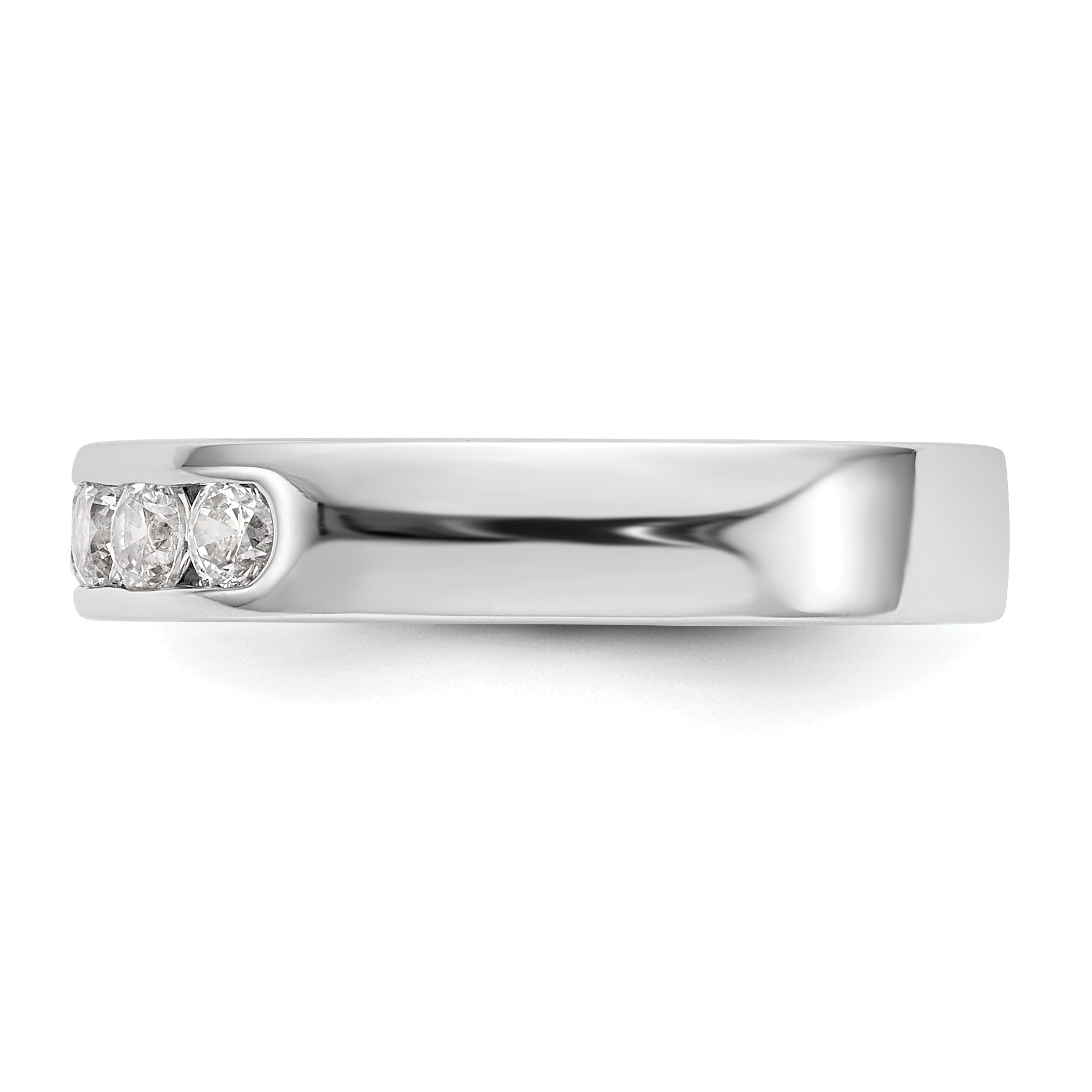 14K White Gold 5-Stone 1/2 carat Round Diamond Complete Channel Band - 6