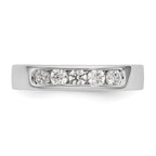 14K White Gold 5-Stone 1/2 carat Round Diamond Complete Channel Band