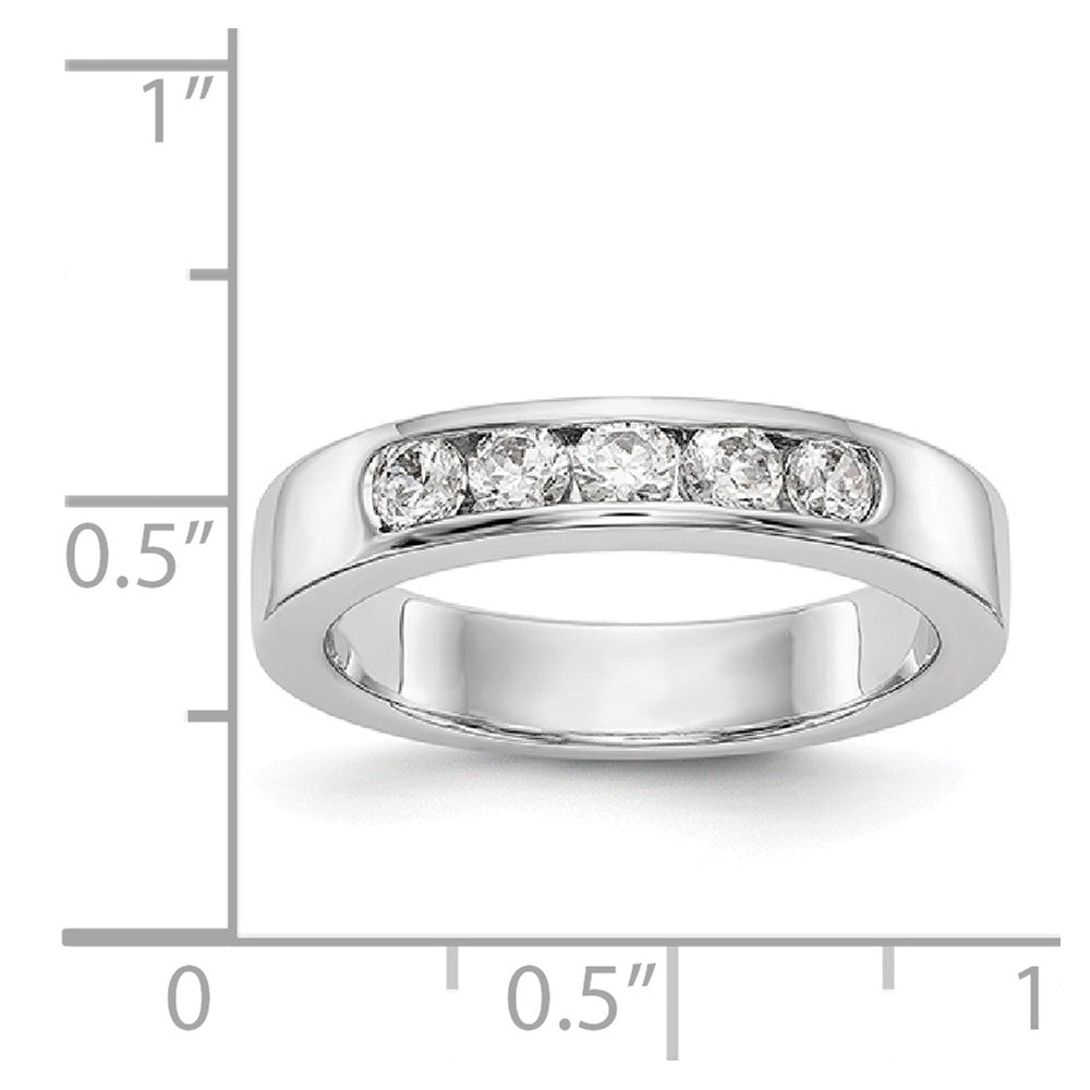 14K White Gold 5-Stone Diamond Channel Band