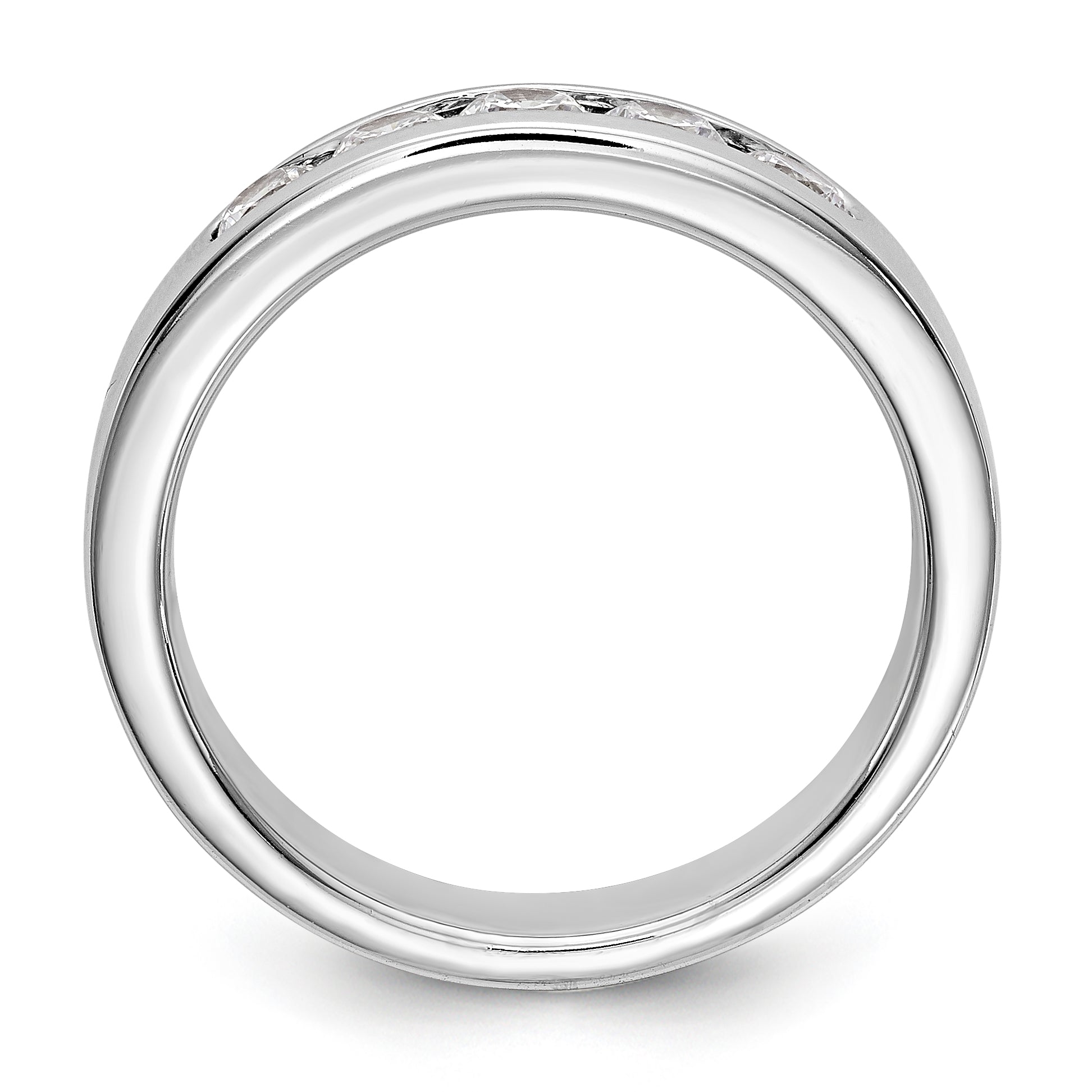 14K White Gold 5-Stone 1/2 carat Round Diamond Complete Channel Band - 6
