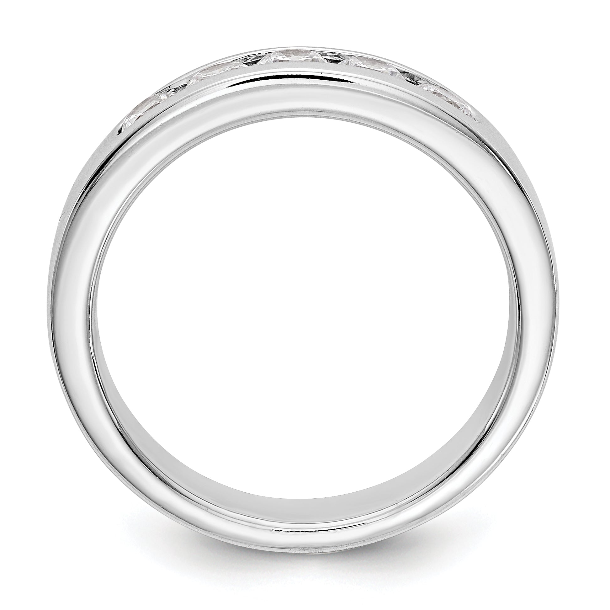 14K White Gold 5-Stone 1/2 carat Round Diamond Complete Channel Band Secondary image