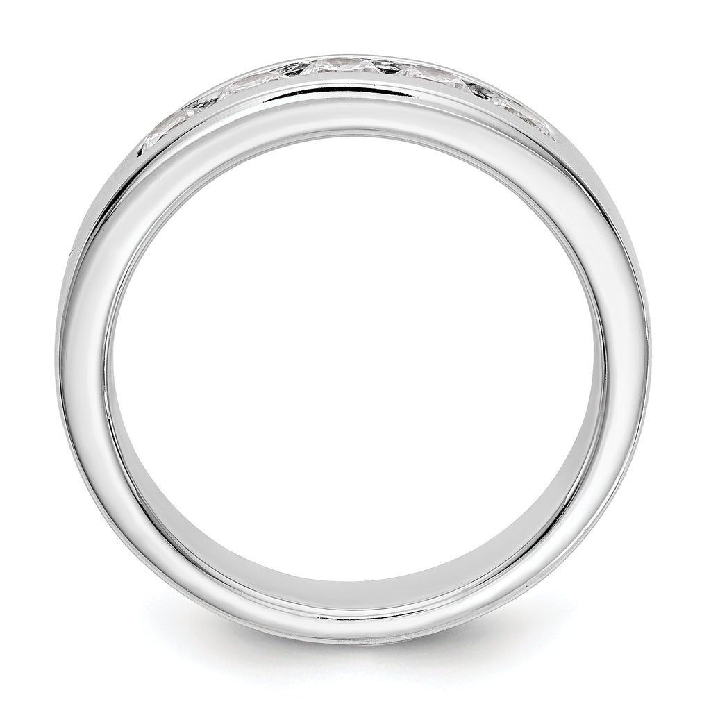 14K White Gold 5-Stone 1/2 carat Round Diamond Complete Channel Band