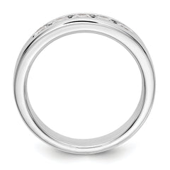 14K White Gold 5-Stone 1/2 carat Round Diamond Complete Channel Band