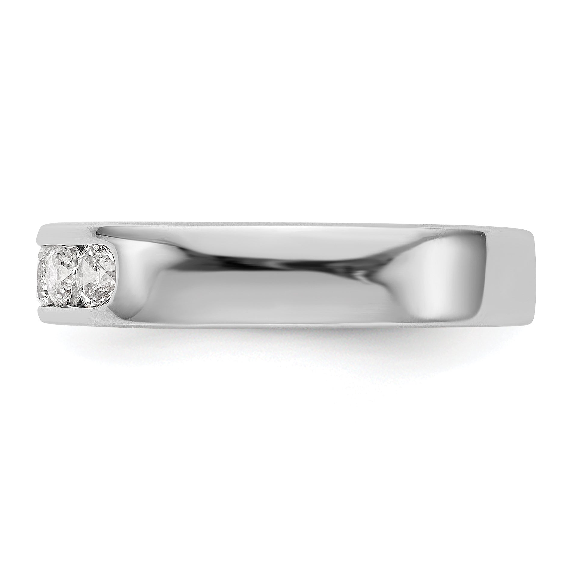 14K White Gold 5-Stone 1/2 carat Round Diamond Complete Channel Band - 6