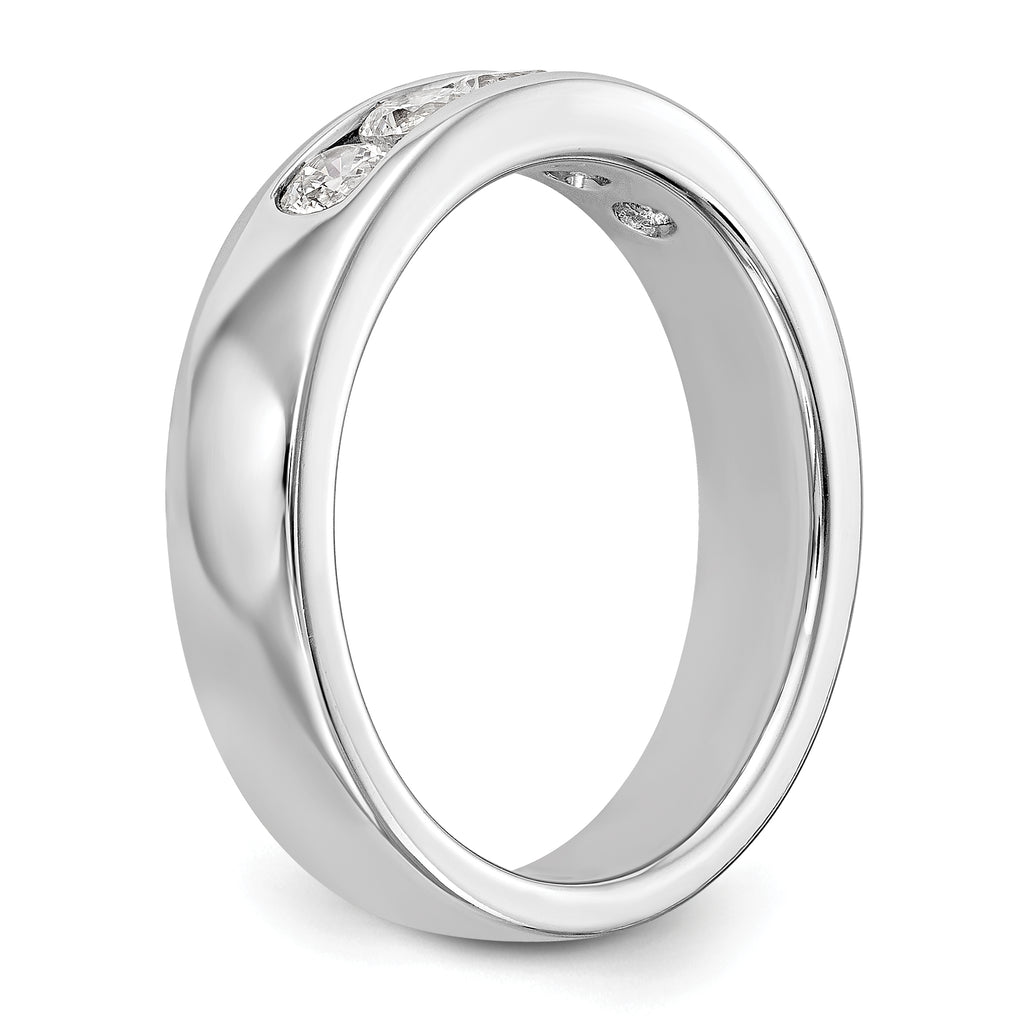 14K White Gold 5-Stone 1/2 carat Round Diamond Complete Channel Band