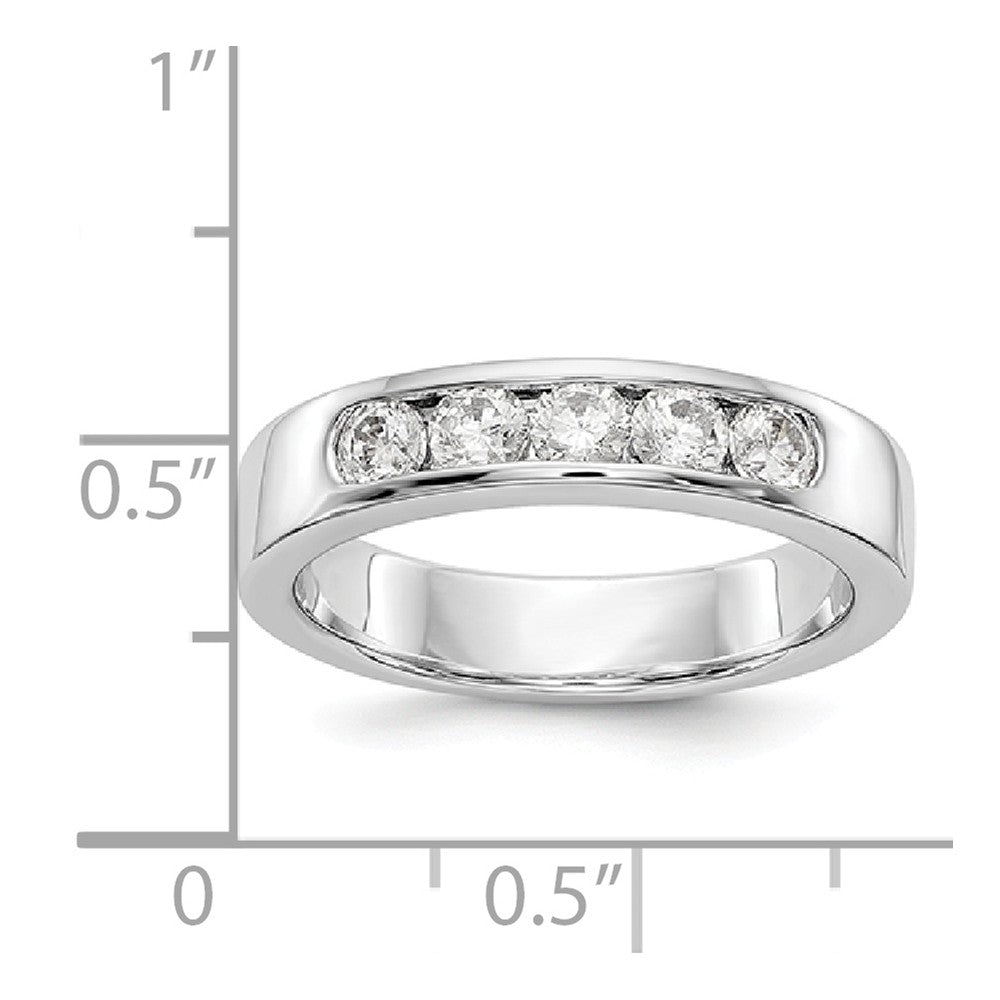 14K White Gold 5-Stone Diamond Channel Band