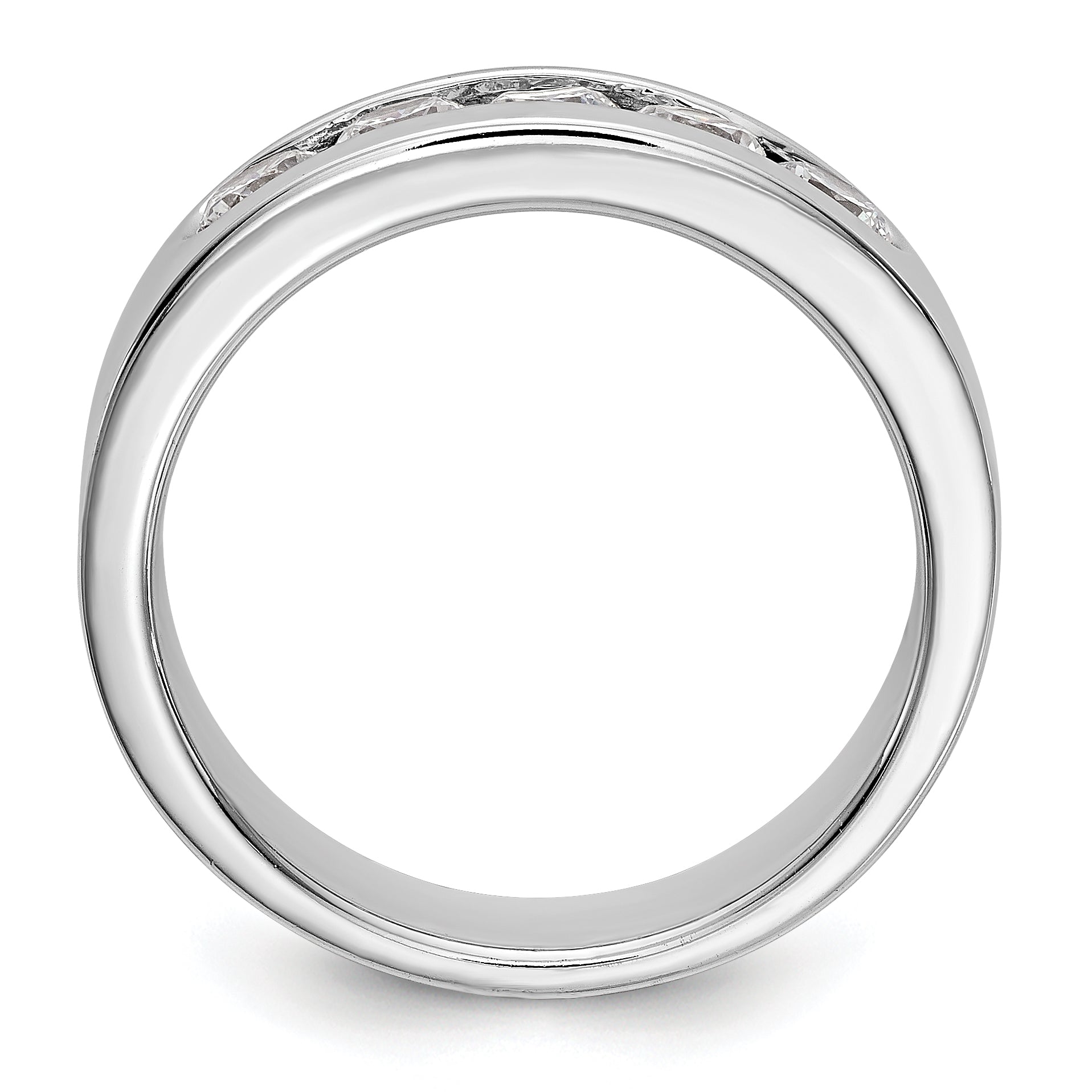 14K White Gold 5-Stone 3/4 carat Round Diamond Complete Channel Band - 6