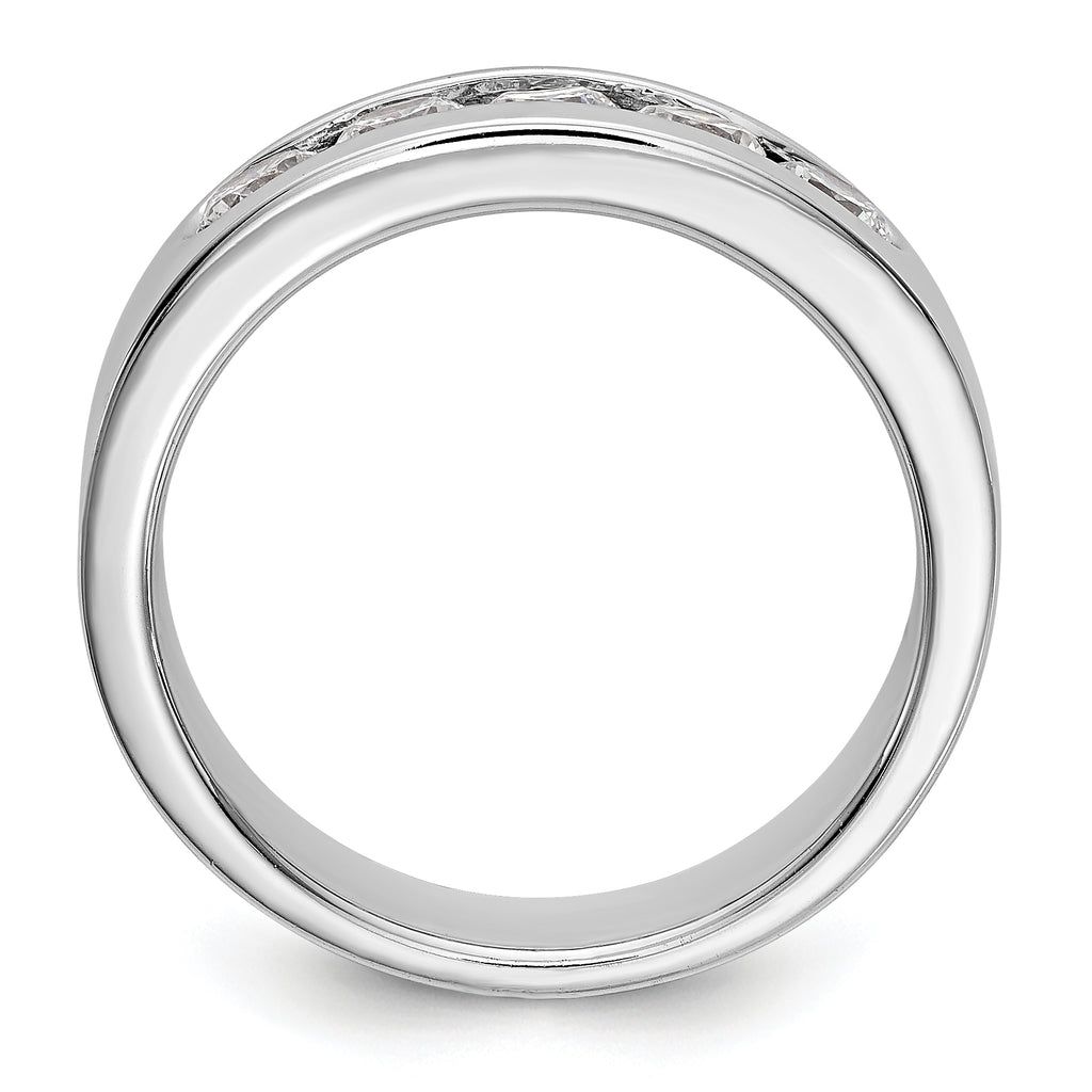 14K White Gold 5-Stone 3/4 carat Round Diamond Complete Channel Band